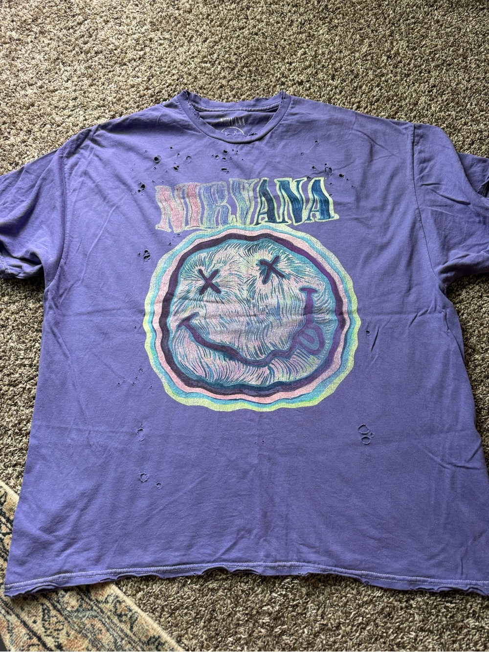 Urban Outfitters Oversized Purple Nirvana Graphic Tee